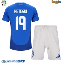 Maglie da calcio Italia Mateo Retegui #19 Prima Maglia Bambino Europei 2024 Manica Corta (+ Pantaloni corti)